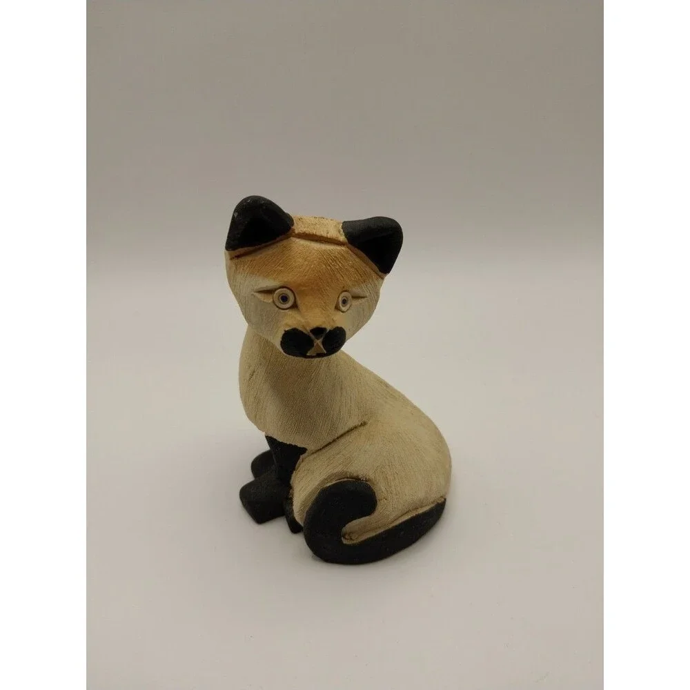 Artesania Rinconada Ceramic Cat Figurine Handcrafted Uruguay 4.5in Used Excellen